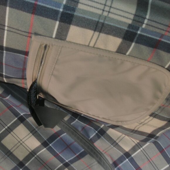 Barbour Original Tartan Waterproof Tan Jacket Trench Coat Brown Corduroy Collar - Picture 6 of 8